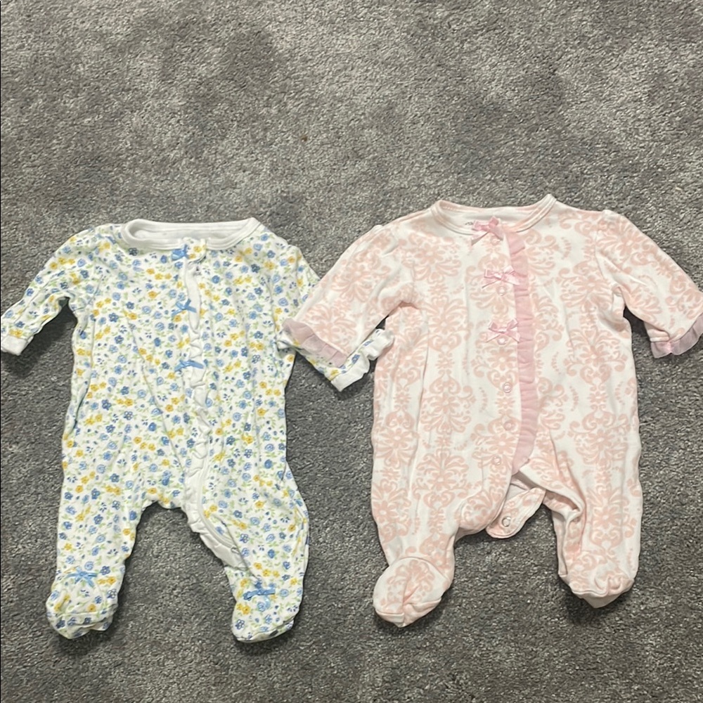 Preemie Baby Girl Floral Pajama Onesie